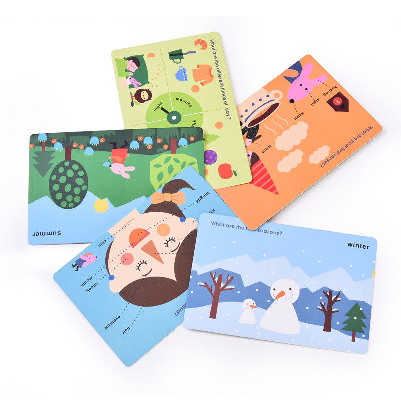 Kids Learning Language Kindergarten Flash Cards Glossy Lamination Processing